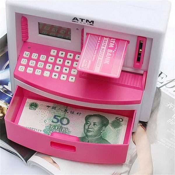 Mini ATM Bank Toy Digital Cash Coin Storage Save Money Box ATM Bank Machine Money Saving Piggy Bank Kids Gift LJ201212  

Rewritten:  
A mini ATM bank toy for storing digital cash and coins, functioning as a money-saving piggy bank, ideal as a kids' gift LJ201212