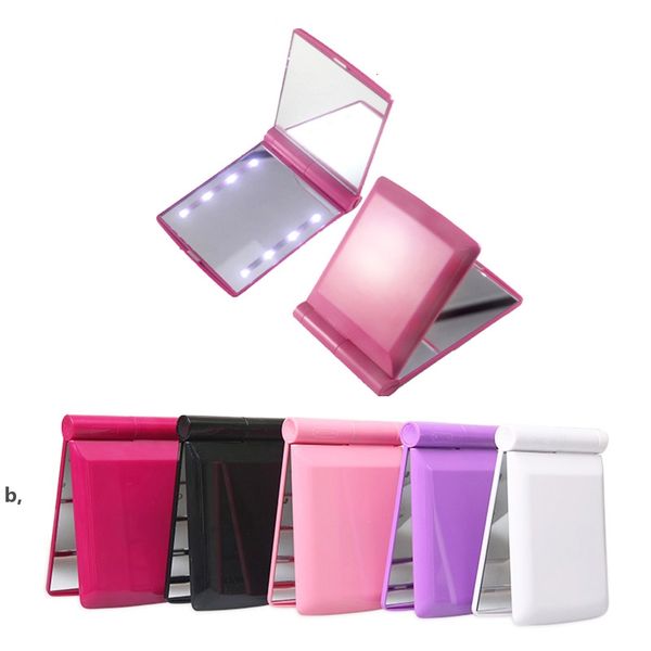 Mini LED makeup mirror with 8 lights, portable and foldable for outdoor use
