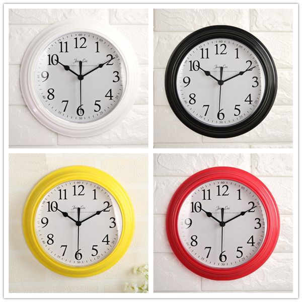 Minimalist Nordic-style wall clock with thick border, silent modern design for bedroom or living room decor