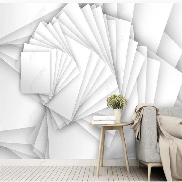 Modern 3D abstract geometric wallpaper with artistic square patterns for contemporary interiors