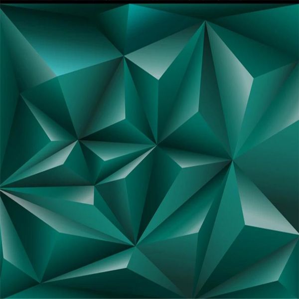 Modern 3D geometric wallpaper for living room with stereoscopic effect