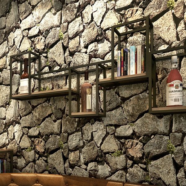 Modern 3D stone wallpaper for living rooms, cafes, and retail spaces as stylish wall decor