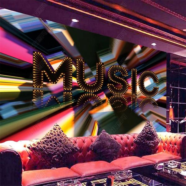 Modern Art Bar KTV Music wallpapers Background Wall 3d murals wallpaper for living room