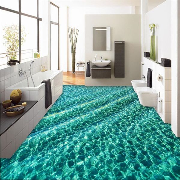 Modern green waterproof non-slip self-adhesive PVC flooring for kitchen and 3D wall applications