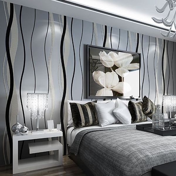 Modern luxury striped wallpaper for living rooms, TV backgrounds, sofas, and bedrooms, crafted from non-woven fabric for elegant home decor