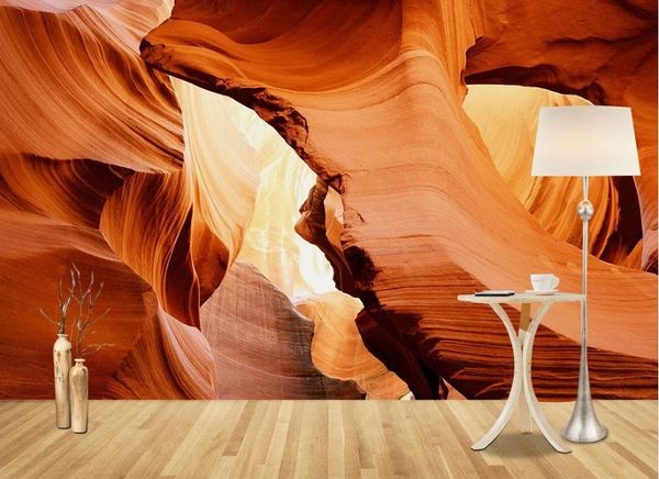 Modern minimalist 3D wallpaper featuring abstract rock and marble patterns for living room or bedroom walls