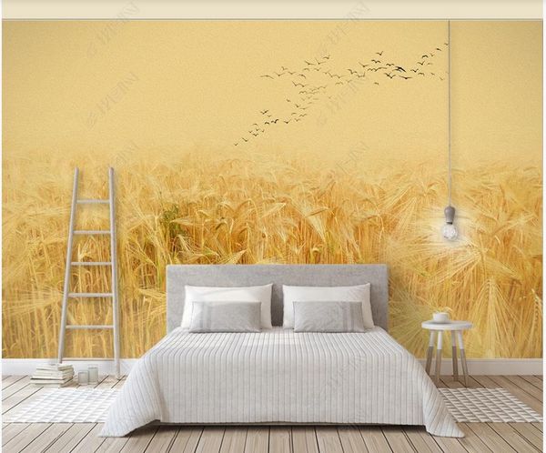 Modern Nordic pastoral bird landscape murals for TV wall decoration