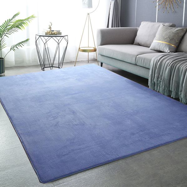 Modern plush carpet for living room decor, thick short-pile rug ideal for kids' play areas and balcony cushioning