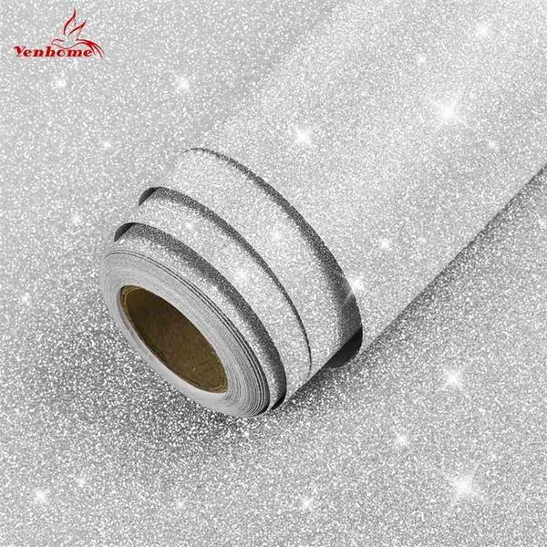 Modern self-adhesive glitter wallpaper for bedroom and living room, shiny wardrobe stickers, decorative gift packaging for home