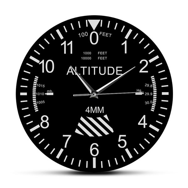 Modern wall clock tracking aircraft altitude, a classic aviation instrument perfect for home decor or as a pilot gift