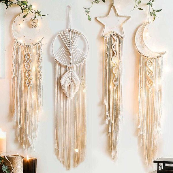 Moon Star Macrame Tapestry Boho Wall Decor Leaf Macrame Wall Hanging Farmhouse Dorm Room Decor Gift Woven Tapestri 210609

Boho moon star macrame wall hanging with leaf design, farmhouse dorm decor...