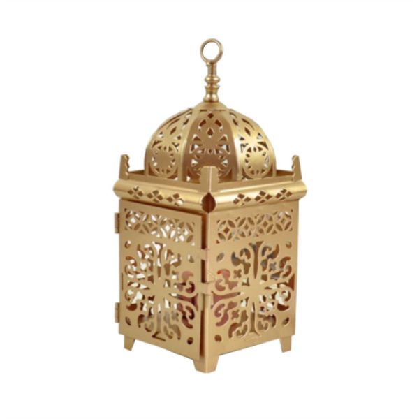 Moroccan-inspired metal candlestick hanging lantern for weddings, vintage chandelier tea light home decor