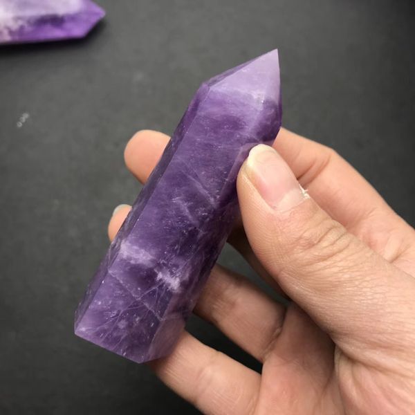 Natural amethyst obelisk quartz specimen for healing