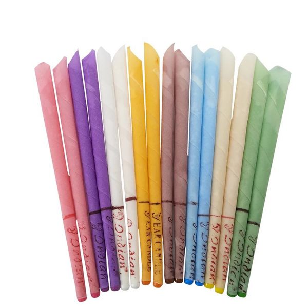 Natural aromatherapy ear candles made from beeswax for auricular therapy and ear care treatment