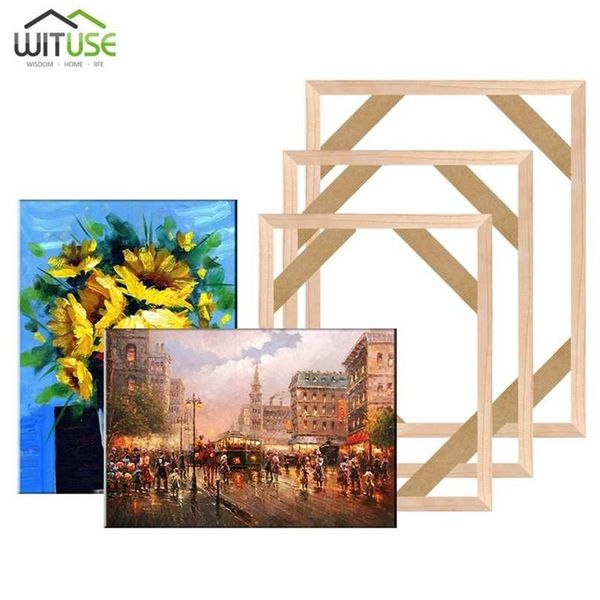Natural Wood DIY Canvas Frame for Large Poster Art, Oil Painting, and Diamond Wall Decor