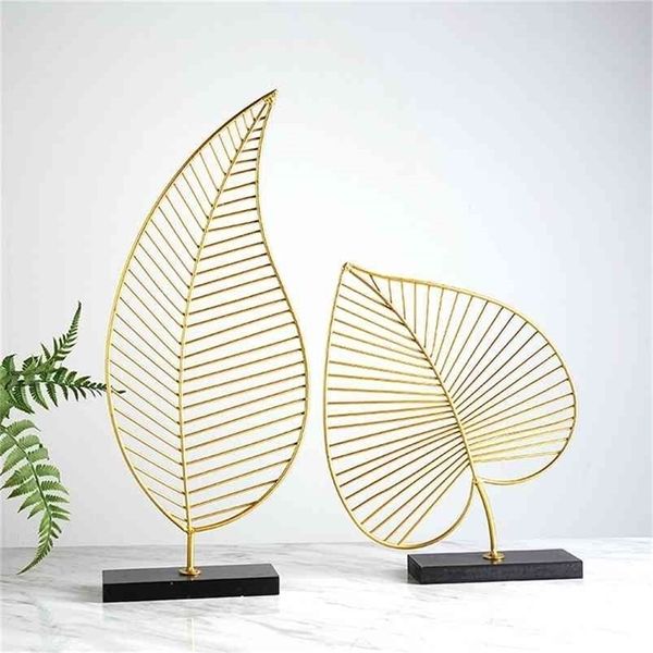 Nordic golden decorative figures for bedroom and living room furniture art