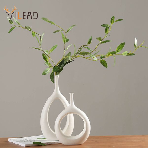 Nordic modern ceramic vase for flowers, stylish desktop decor for living spaces