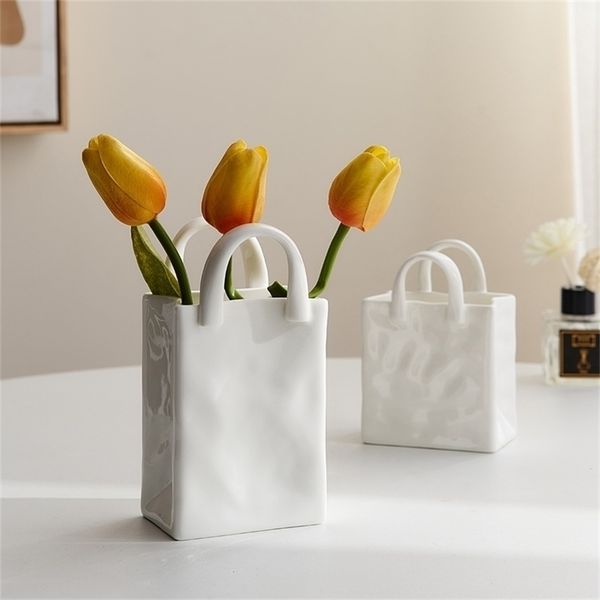 Nordic-inspired ceramic mini vase set for dried flowers, stylish table decor