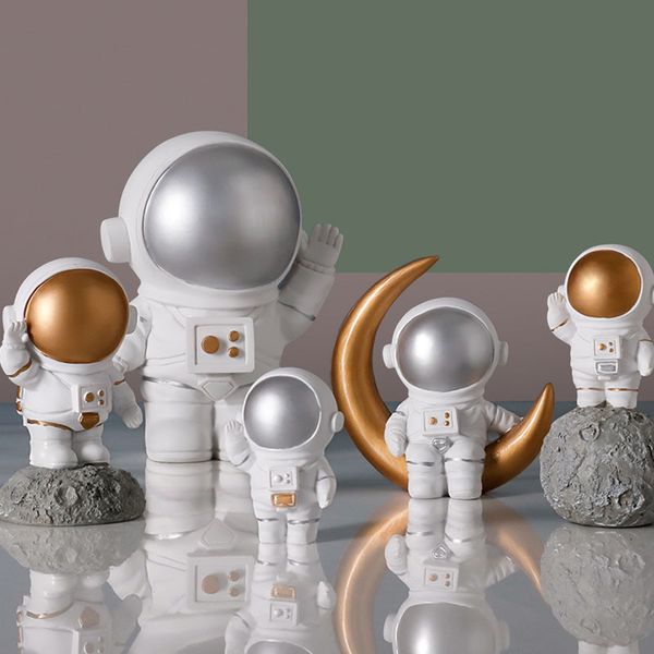 Nordic-inspired resin astronaut sculpture for creative desk decor, a unique modern gift or home accessory