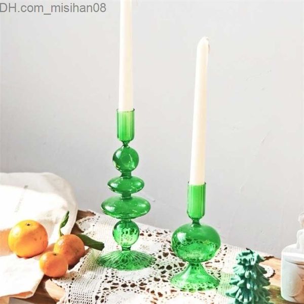 Nordic-style candle holders for weddings and home decor, crafted from crystal glass