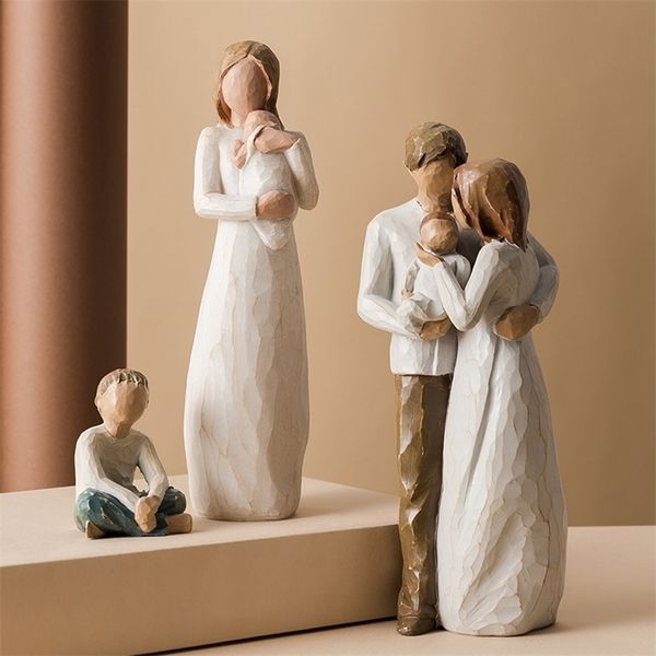 Nordic-style resin figurines for home decor, perfect as family, couple, or wedding gifts