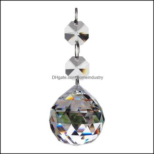 Novelty crystal glass ball chandelier prisms, 30mm clear Christmas ornament beads for decoration