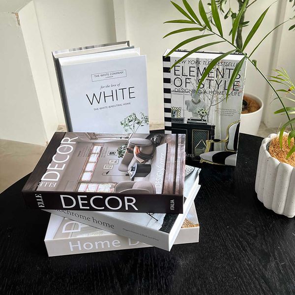 Novelty decorative book storage boxes for elegant home living room styling, coffee table aesthetics, and designer fake book ornaments