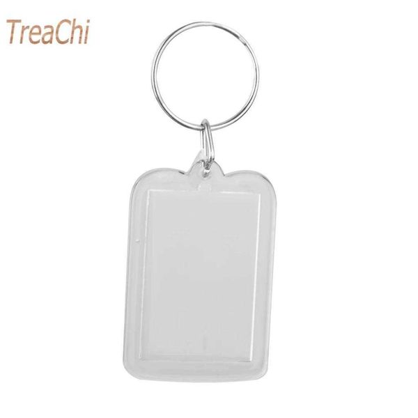 Novelty Items 50Pcs Acrylic Photo Keychain Clear Blank Picture Frames Transparent Acrylic Key Ring Custom Blank Plastic Key Ring G230520