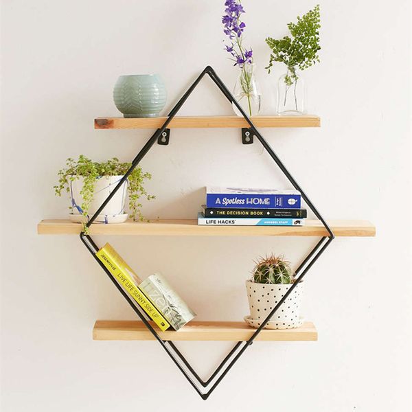 Novelty Items 50x50x19cm Shelf Storage Iron Art Wooden Retro Wall Bookcase Cabinet Door Coat Hanger Storage Rack Organizer 221129