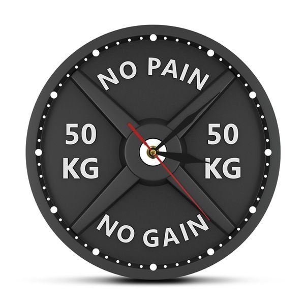 PAIN NO GAIN 50KG Barbell 3D Modern Clock Weight Lifting Dumbbell Bodybuilding Wall Watch Gym Workout Strongman Gift 210310

No pain, no gain - 50kg barbell 3D modern wall clock for weightlifting, bodybuilding gym workouts, a perfect strongman gift