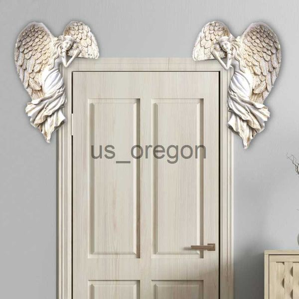 Pair of left and right corner angel figurines for home decor