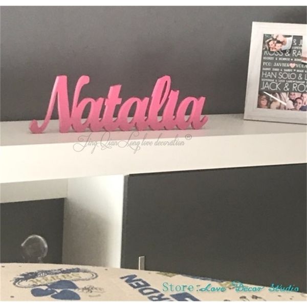 Personalized freestanding wedding letter signs with custom names for table decorations