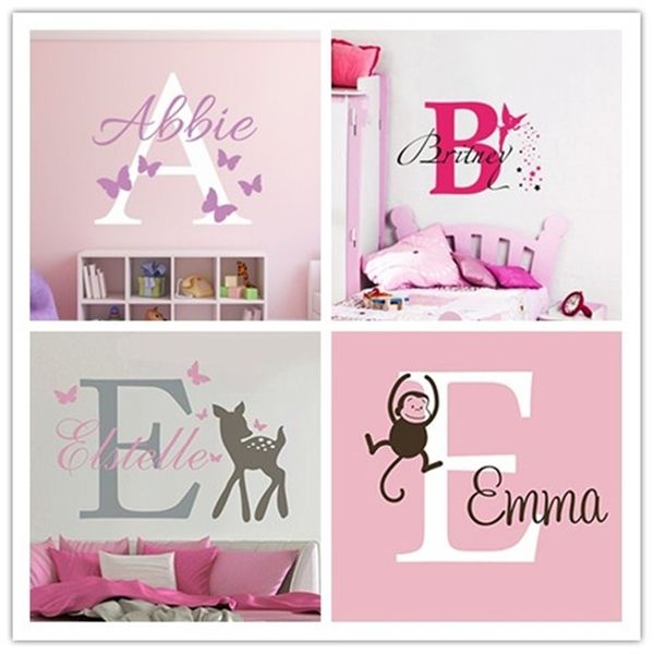 Personalized nursery wall decal with custom name for boys and girls