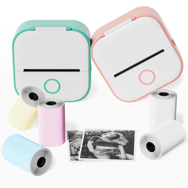 Phomemo adhesive sticker paper for T02M02X portable printers, ideal for DIY thermal label printing of study notes and text