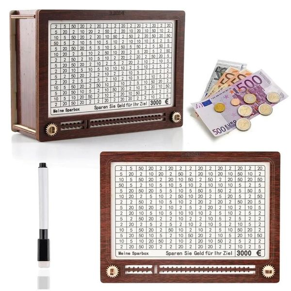 Piggy Bank for Adults and Kids: Wooden Money Box with Counter, Perfect Gift for Friends