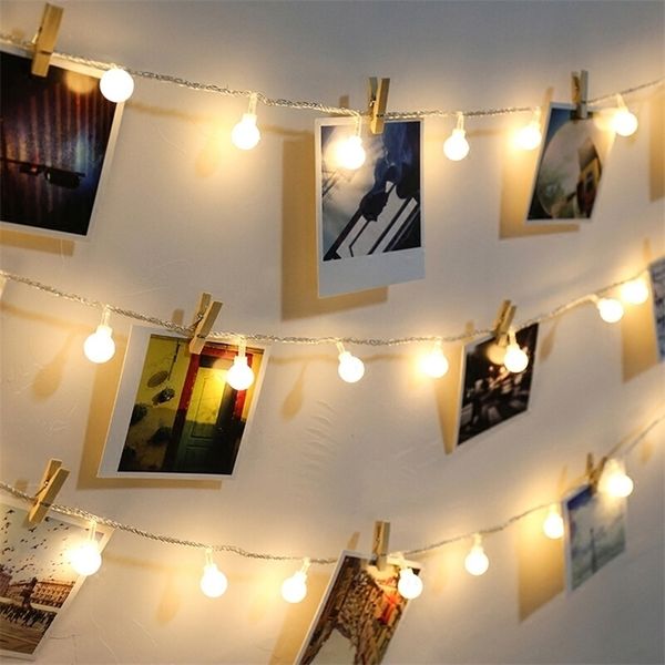 Po collage clips with string lights for wall hanging, starry display lights ideal for wedding and bedroom decor 201211