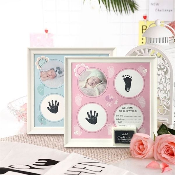 Po Frame DIY Handprint or Footprint Ink Imprint Picture Birthday Gift for Baby Wall Frame Home Decor 201211
