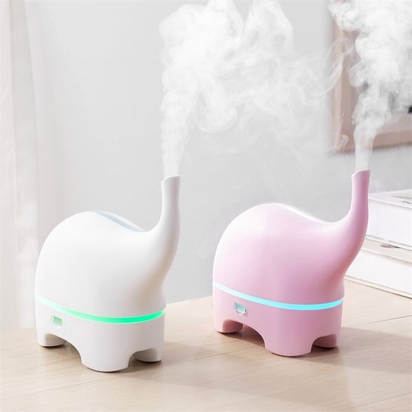 Portable USB-powered aroma diffuser with colorful LED lights and ultrasonic mist function
