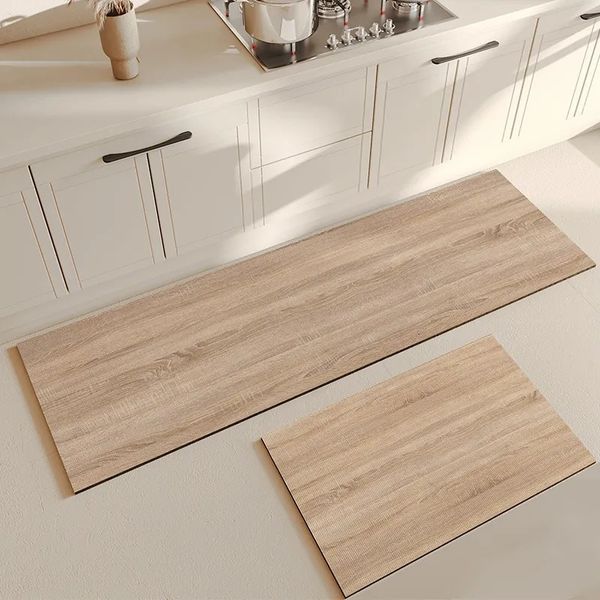 PVC oil-resistant kitchen mat, long absorbent rug for kitchen, bathroom, living room, non-slip decorative floor mat