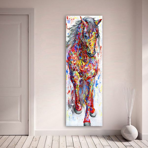 QKART Wall Art Painting Canvas Print Animal Picture Animal Prints Poster The Standing Horse For Living Room Home Decor No Frame LJ201128