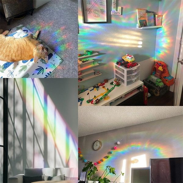 Rainbow window decals for DIY suncatchers, enhancing home and office privacy with vibrant decor