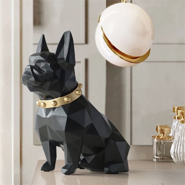 Resin dog sculpture for modern home and garden decoration as artistic ornament