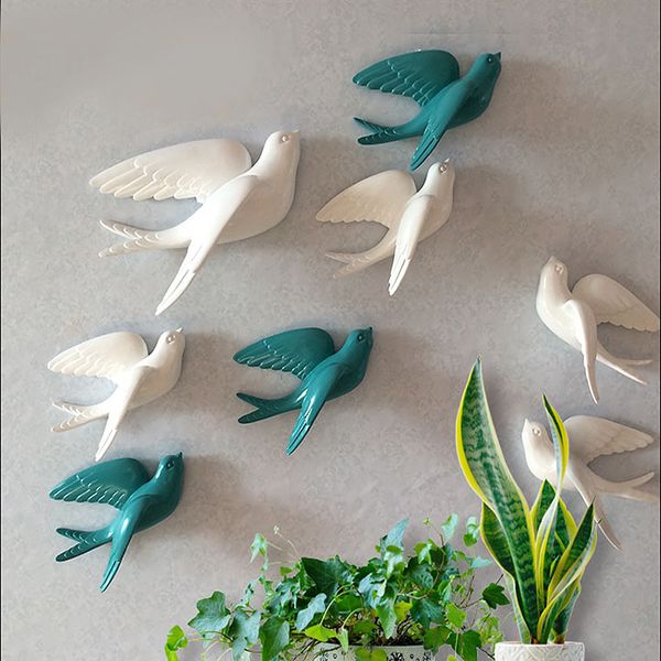 Resin swallow wall ornaments for home decor, including TV backgrounds, living room, and garden sculptures