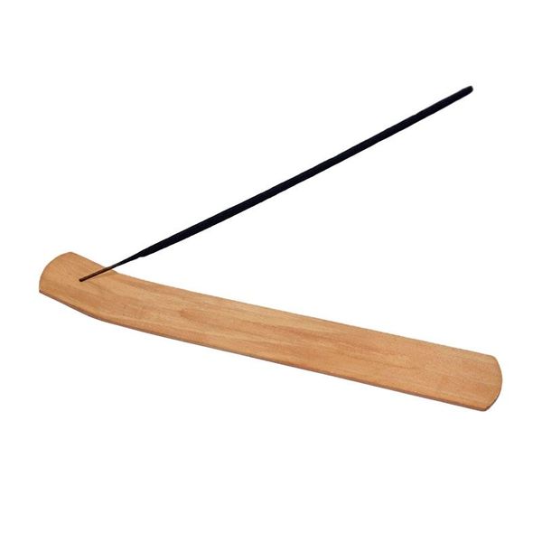 Retro natural wooden or bamboo incense stick holder with elegant design for home decor and ash collection