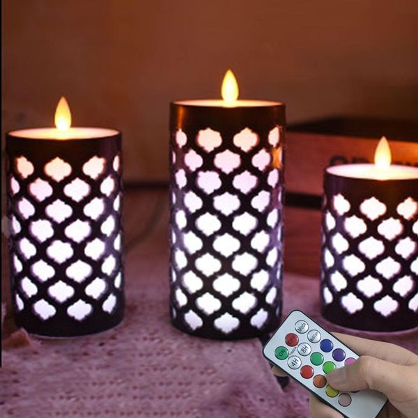 RGB remote-controlled LED pillar candle for kids' room and home decor
