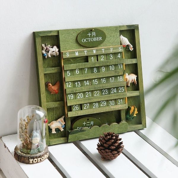 Rustic DIY wooden perpetual calendar for wall or desk, perfect for farmhouse decor