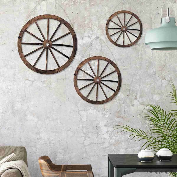 Rustic wooden wagon decor with hook for farmhouse-style hanging display