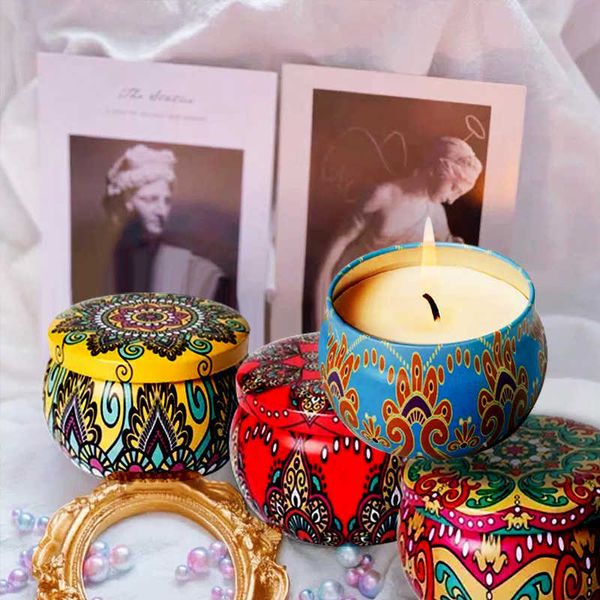 Scented Candle 4612pcs Tinplate Candle Box Tin Cans Holder Scented Candle Container Essential Oil Soy Candle Christmas Valentine's Day