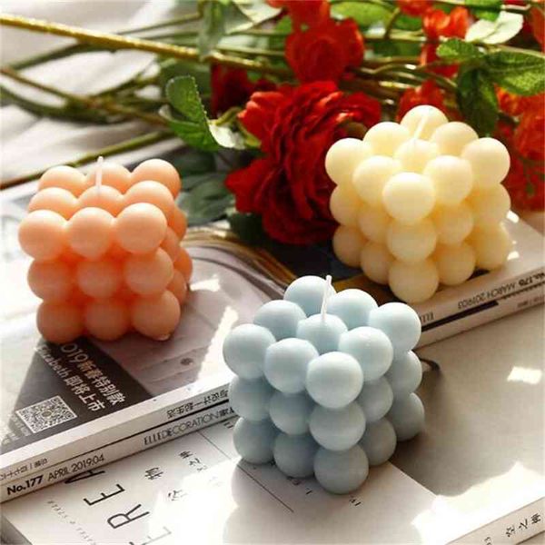 Scented cube candles made from eco-friendly soy wax, available in multiple colors with essential oil fragrance, perfect for weddings, parties, and home decor
