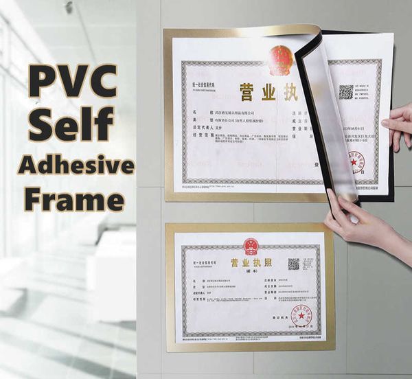 Self-adhesive magnetic A4 frame for wall-mounted PVC poster display, serving as a picture frame and sign holder